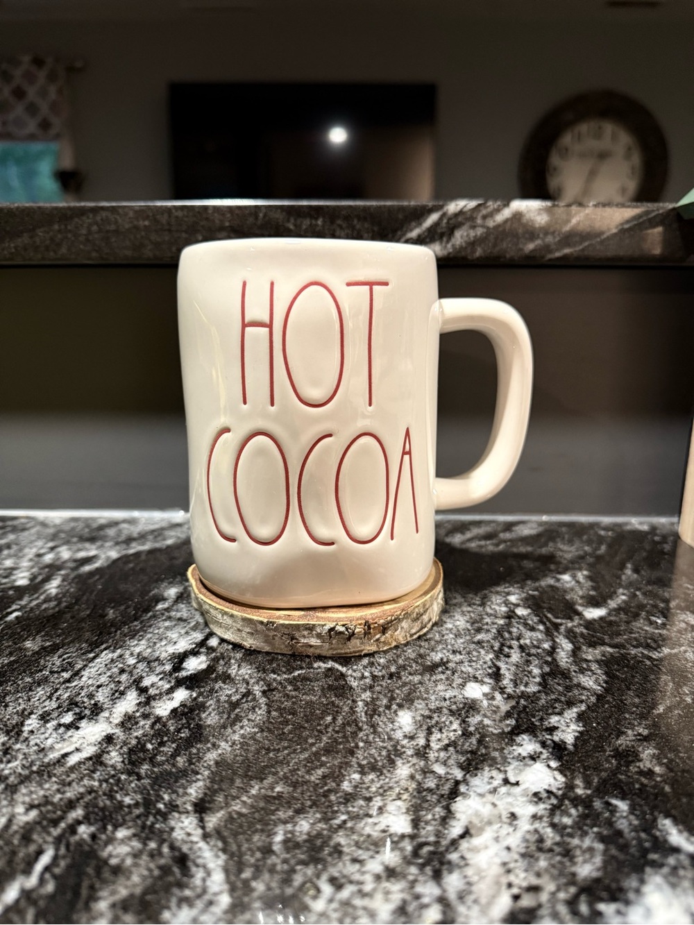 Rae Dunn White Mug with Red 'HOT COCOA' Lettering